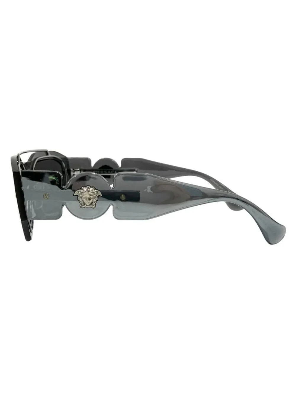 Versace Clear Sunglasses Eyewear Medusa Two Bridge 51 Gray